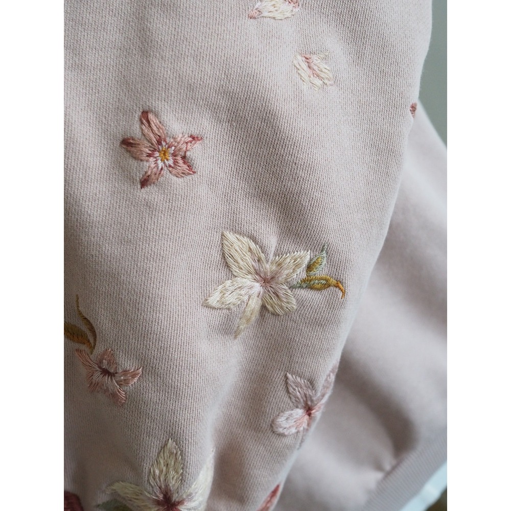 Driftwood Floral Embroidered Pink Sweatshirt Boho Cottagecore Small Good Rose - Picture 14 of 16